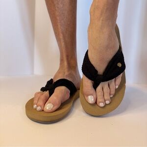 ROXY Black Boho Chevron Strap Sandals - See Description for Sizing